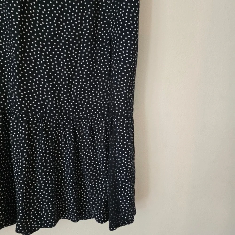 Abercrombie & Fitch‎ Black Polka Dot Ruffle Hem Midi Skirt Size XS Bohemian